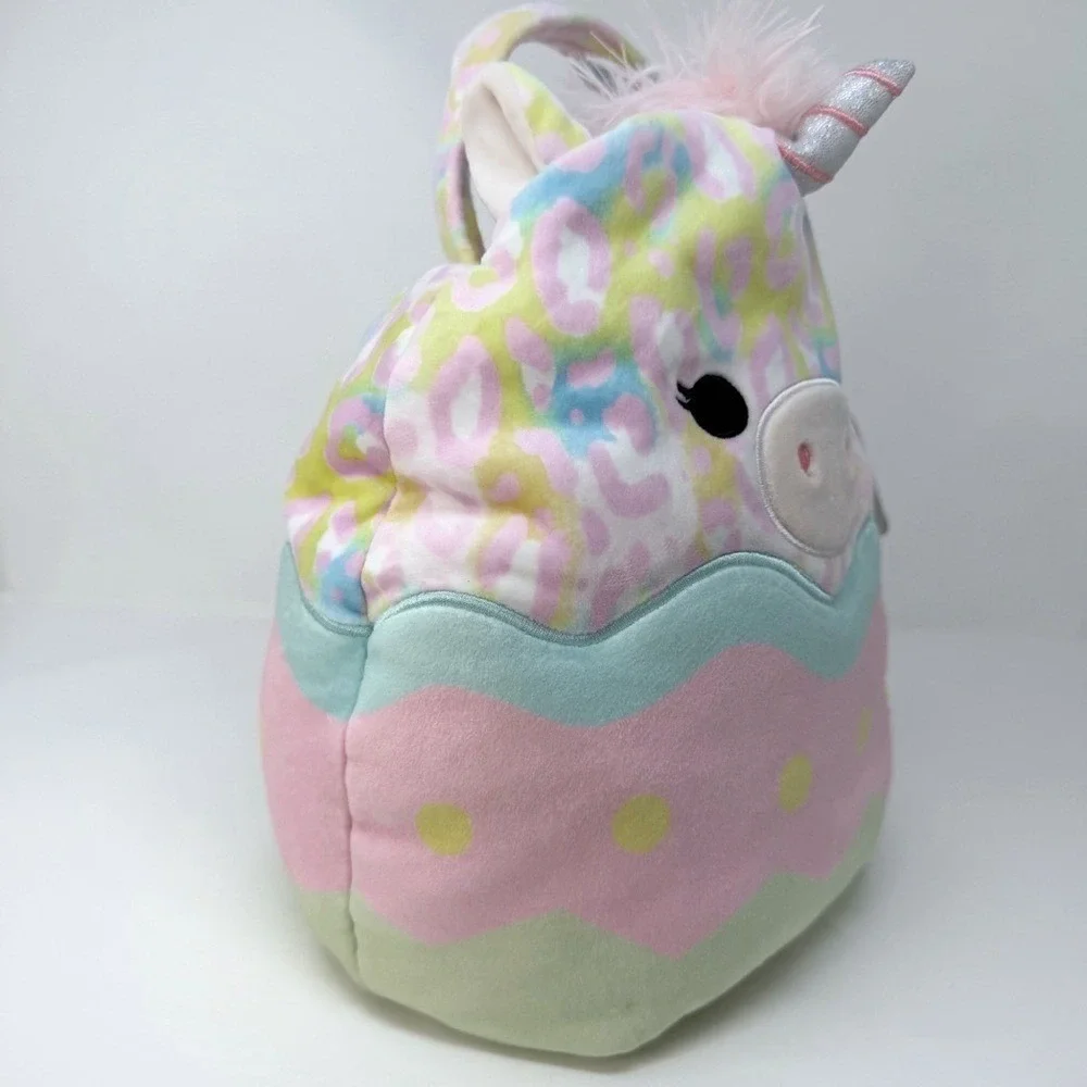 NWT Squishmallows Bexley Unicorn Plush Basket Tote Toy Storage Easter Gift Bag